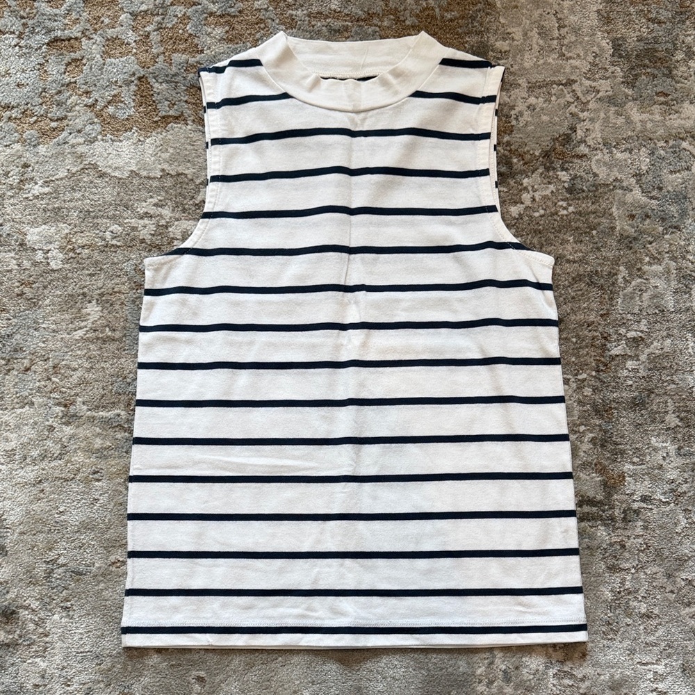 Madewell Black and White Striped Muscle Tee
